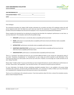 Performance Evaluation Questionnaire