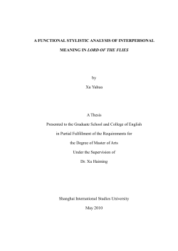 A FUNCTIONAL STYLISTIC ANALYSIS OF INTERPERSONAL