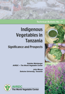 Indigenous Vegetables in Tanzania
