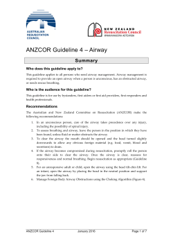 ANZCOR Guideline 4 &ndash; Airway - the Australian Resuscitation Council