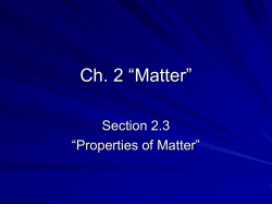Properties of Matter