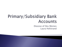 Primary/Subsidiary Bank Accounts