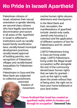 No Pride in Israeli Apartheid
