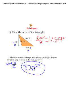 Unit 4 Chapter 6 Section 4 Area of a Trapezoid and Irregular Figures