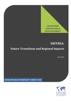 ERITREA: Future Transitions and Regional Impacts