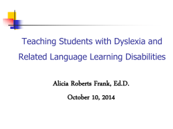 Teaching students with dyslexia and related language disabilities