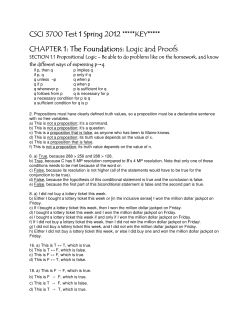 CSCI 3700 CSCI 3700 Test 1 Spring 2012 *****KEY***** Spring