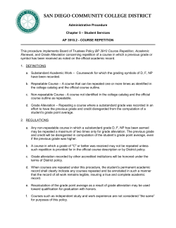 Course Repetition - San Diego Community College District