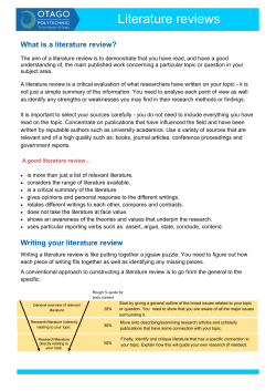 Literature reviews