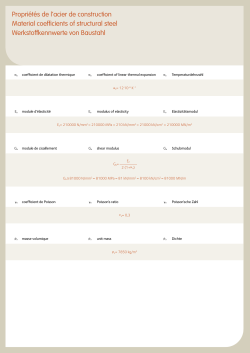Propri&eacute;t&eacute;s de l`acier de construction Material coefficients of structural