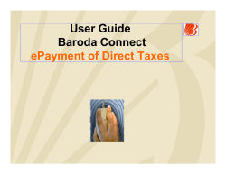 User Guide Baroda Connect ePayment of Direct Taxes