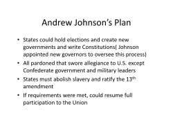 Andrew Johnson`s Plan