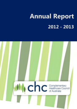 Annual Report - Complementary Medicines Australia