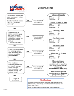 Center License Ratio - ND Child Care Aware