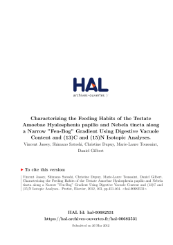 Characterizing the Feeding Habits of the Testate Amoebae