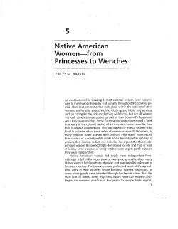 Native American Women--from Princesses to Wenches
