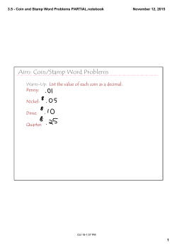 3.5 - Coin and Stamp Word Problems PARTIAL.notebook