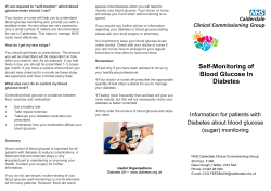 Self Monitoring of Blood Glucose