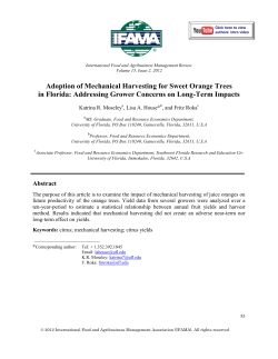Adoption of Mechanical Harvesting for Sweet Orange Trees