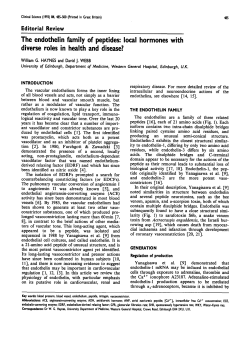 The Endothelin Family of Peptides: Local Hormones with Diverse