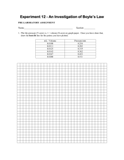 Experiment 12 - An Investigation of Boyle`s Law