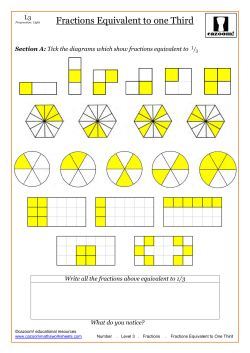 Fractions Equivalent to one Third