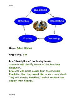 Inquiry BasedLesson Plan for Causes of American Revolution