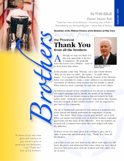 Thank You - Brothers of Holy Cross