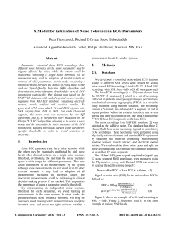 A Model for Estimation of Noise Tolerance in ECG Parameters