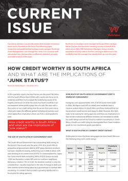 How credit wortHy is soutH AfricA and what are the implications of