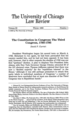 The Constitution in Congress: The Third