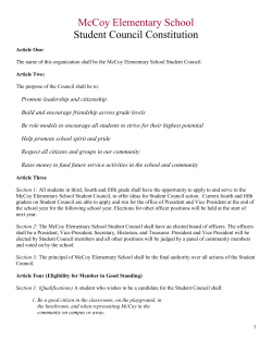 McCoy Elementary School Student Council