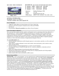 FALL 2014 Section 1 MWF 12:00&ndash;12:50 ENS