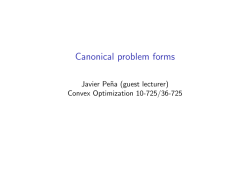 Canonical problem forms