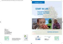 Environmental influences on infants, unborn babies and fertility