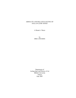 ABSOLUTE AND RELATIVE DATING OF HALLAN ÇEMİ TEPESİ A