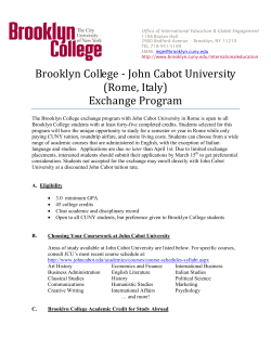 Brooklyn College - John Cabot University (Rome, Italy) Exchange
