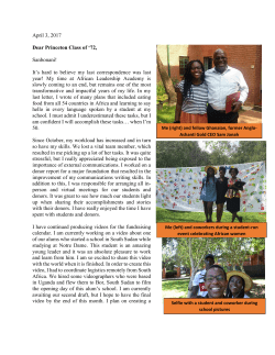 April 3, 2017 Dear Princeton Class of `72