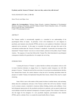 psychiatry and the “lessons of vietnam”