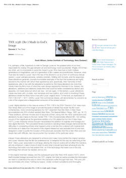 THX 1138: (Re-) Made in God`s Image | Deletion