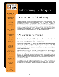Introduction to Interviewing - McCombs School of Business