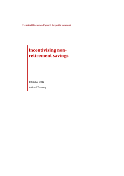 Incentivising non-retirement savings