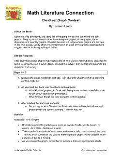 Math Literature Connection The Great Graph Contest