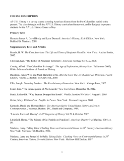 PERIOD ONE (8 DAYS) 1491-1607