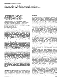 Aberrant cell cycle checkpoint function in