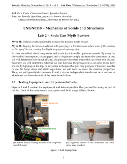 ENGN0310 &ndash; Mechanics of Solids and Structures Lab 2 &ndash; Soda Can