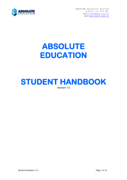 ABSOLUTE EDUCATION STUDENT HANDBOOK