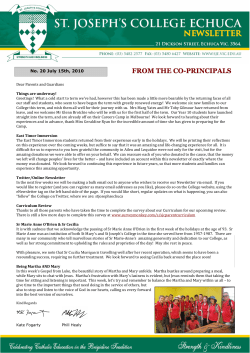 Newsletter 15 July 2010
