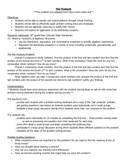 Pair Products **This problem was adapted from http://nrich.maths