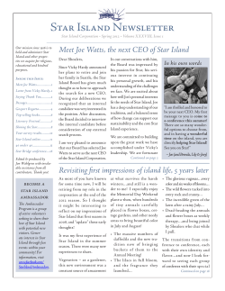 Star Island Newsletter - Star Island Corporation